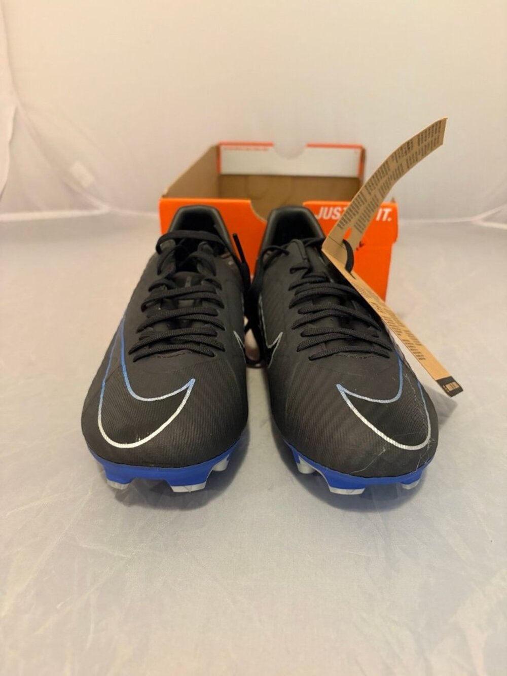 Nike Zoom Vapor 15 Academy black blue soccer cleats men’s size 5.5 DJ5631 040 - Picture 2 of 9
